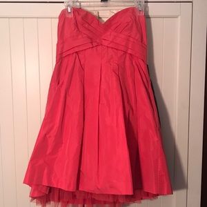 BCBG coral cocktail strapless cocktail dress